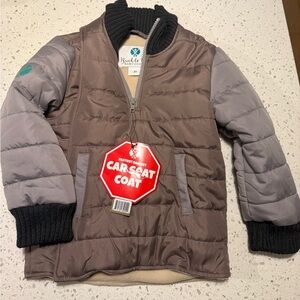 Brown and Gray Car Seat Coat